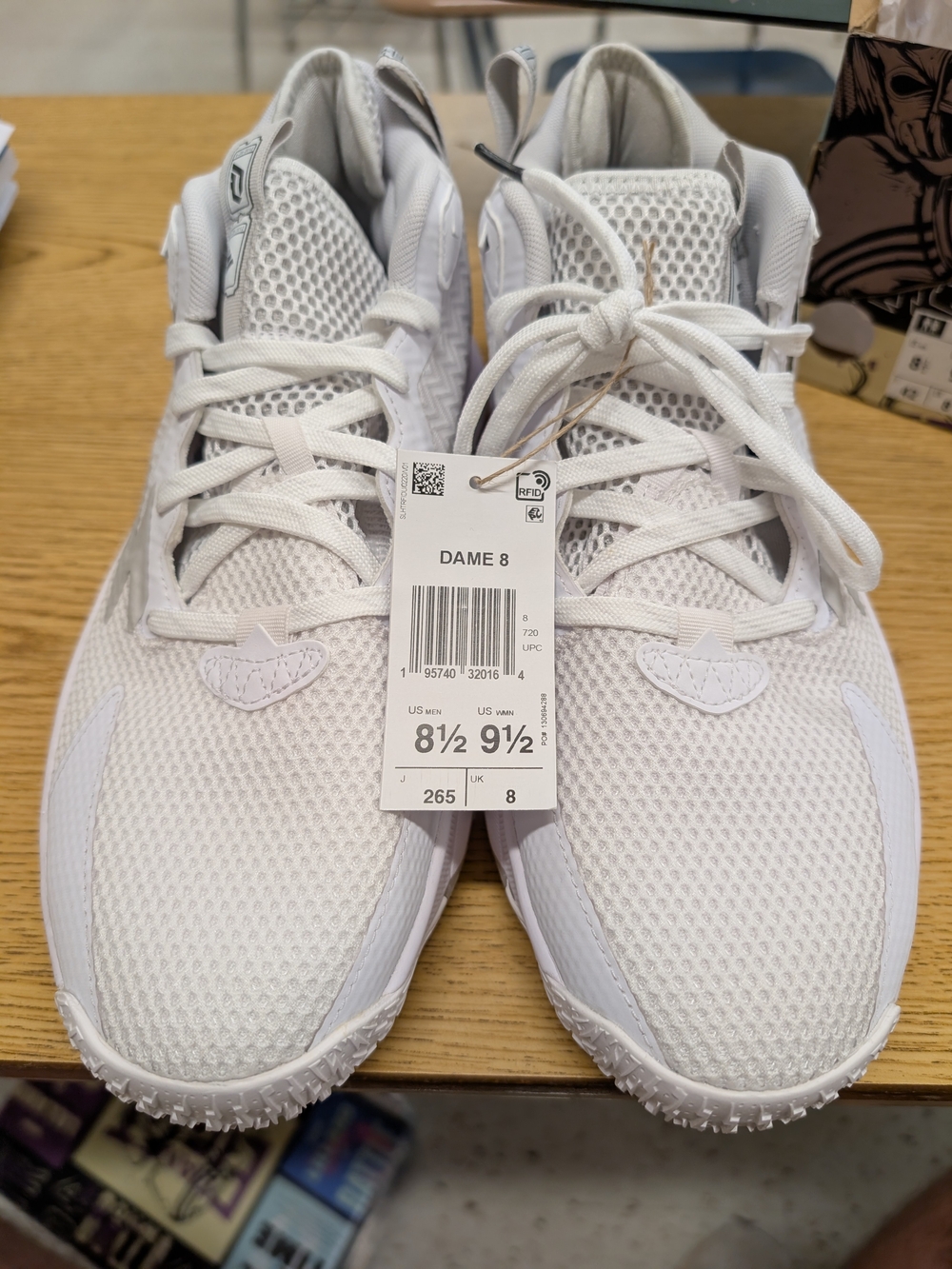 adidas Dame 8 White Basketball Sneakers